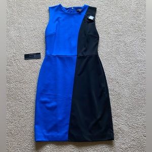 Women’s The Limited Black & Blue Color Block Dress Career Size 4